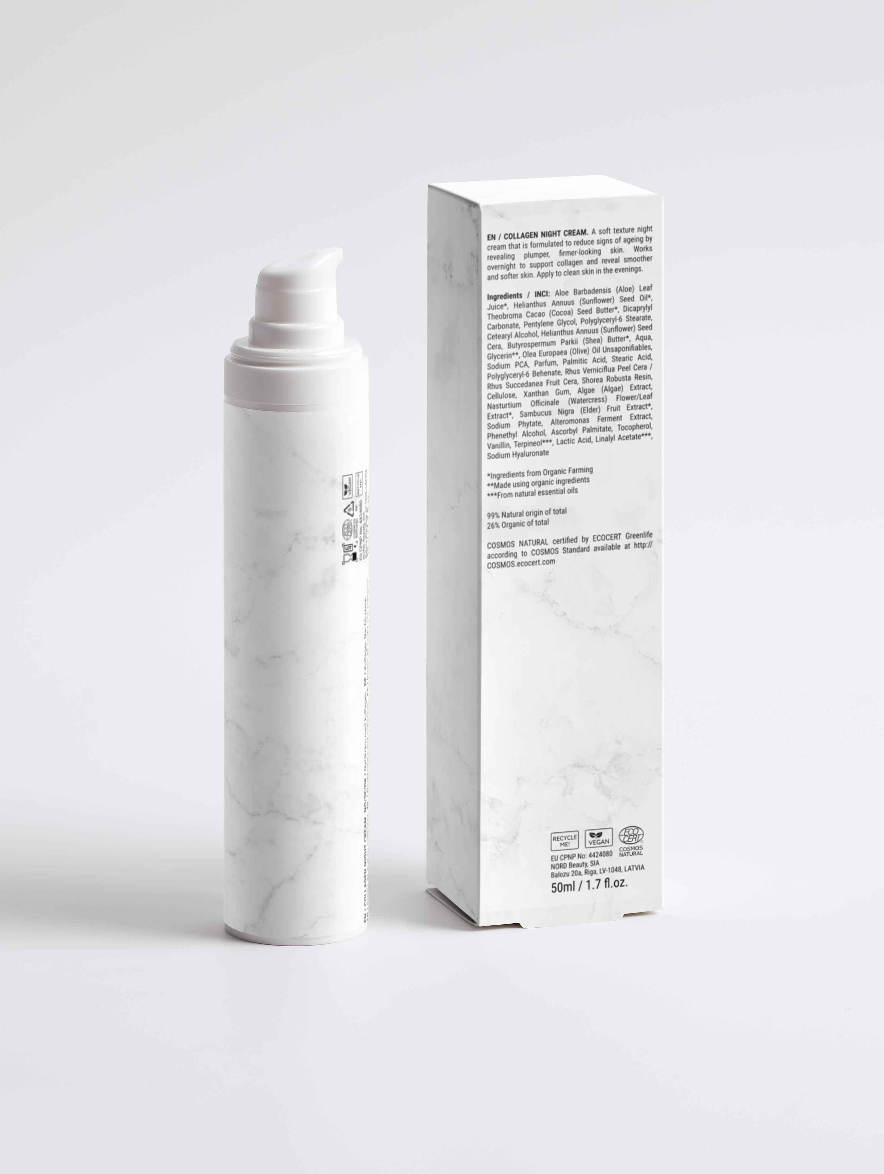 Eclat Soin Hyaluronic Acid Anti-Age Night Cream in elegant pump packaging with detailed box